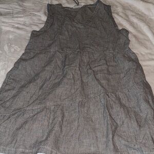 Lucky Brand Black and White Striped Midi Dress